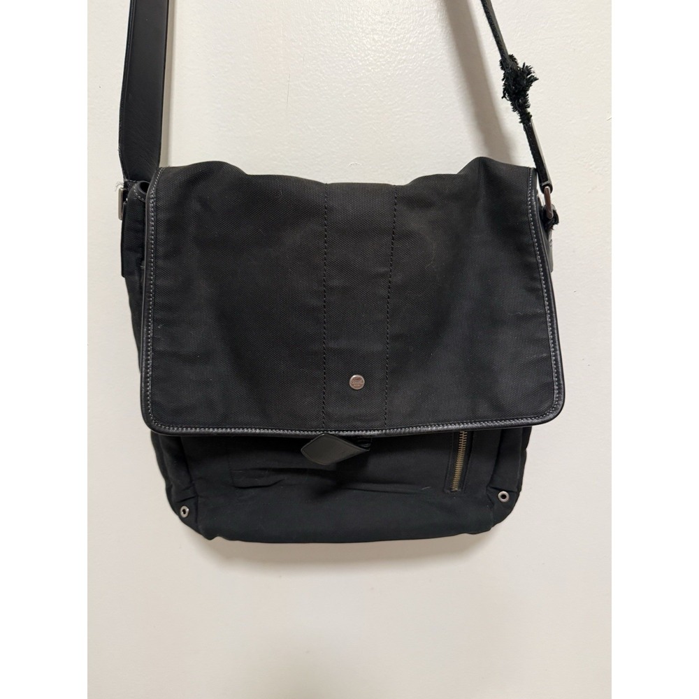 Vintage Coach Black Canvas Messenger Bag